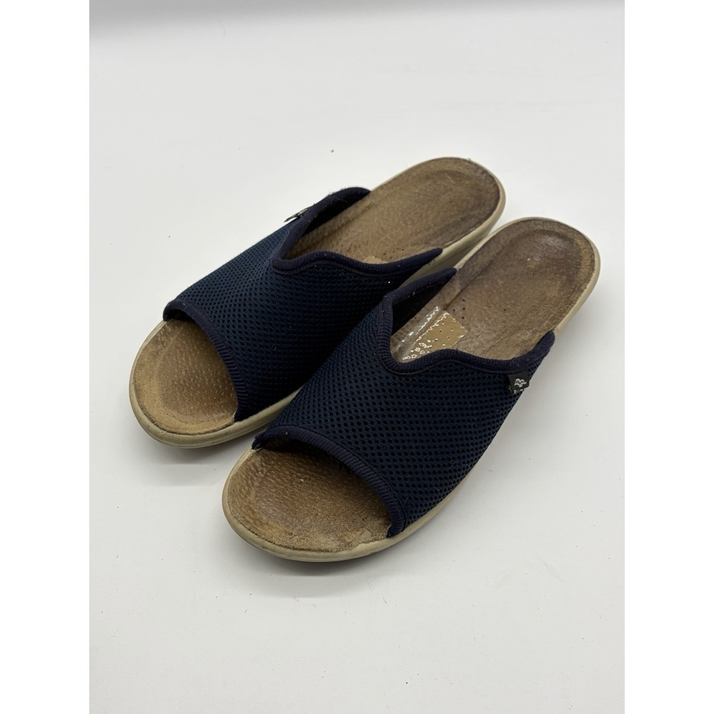 Fly Flot Slip-On Sandals/Slides Women's 40 (9) Made in Italy Navy Open-Toe